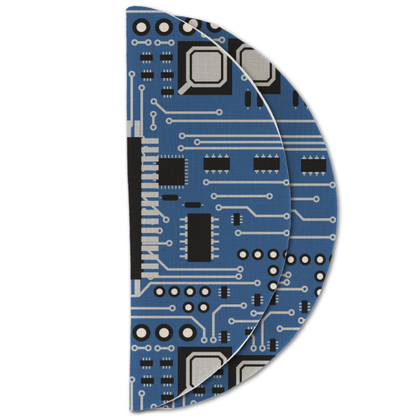 Custom Design - Round Linen Placemats - HALF FOLDED (double sided)