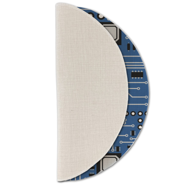 Custom Design - Round Linen Placemats - HALF FOLDED (single sided)