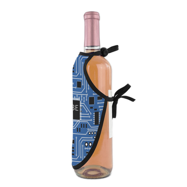 Custom Design - Wine Bottle Apron - DETAIL WITH CLIP ON NECK