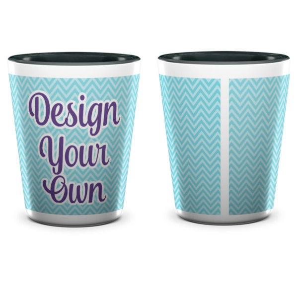 Custom Design - Ceramic Shot Glass - Two Tone - Front & Back