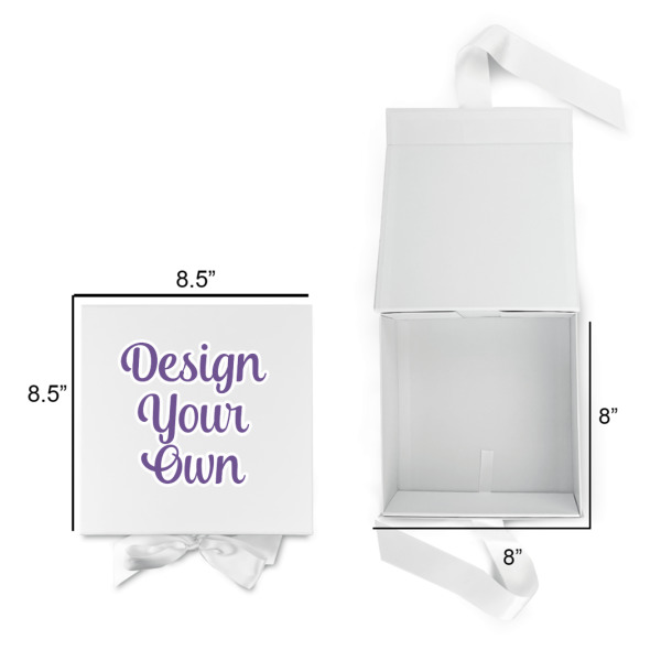 Custom Design - Gift Boxes with Magnetic Lid - White - Open & Closed