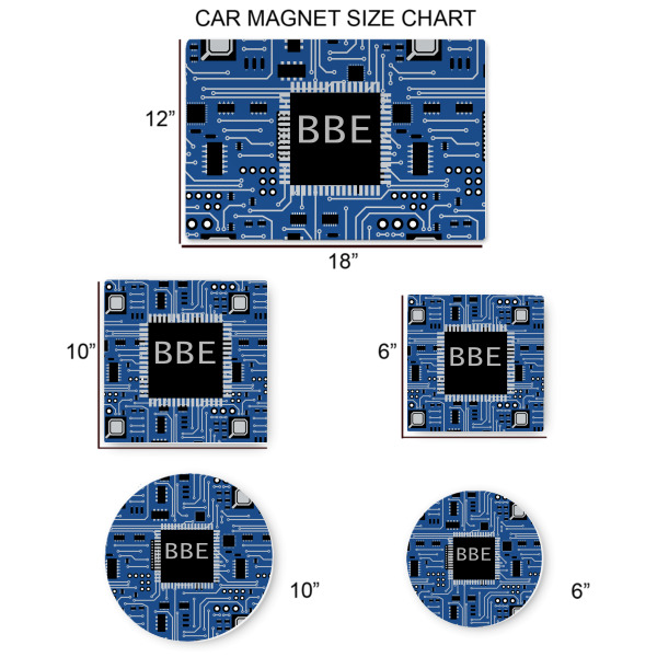 Custom Design - Car Magnets - SIZE CHART