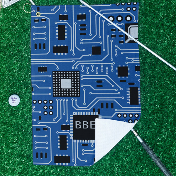 Custom Design - Waffle Weave Golf Towel - In Context