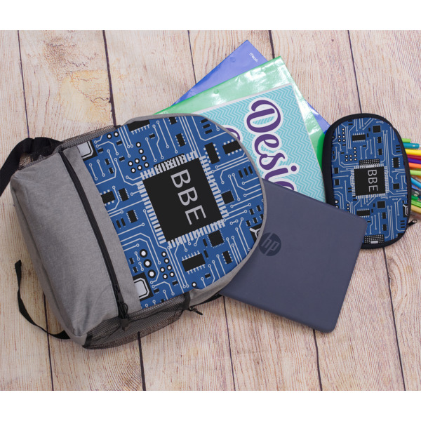 Custom Design - Large Backpack - Gray - With Stuff