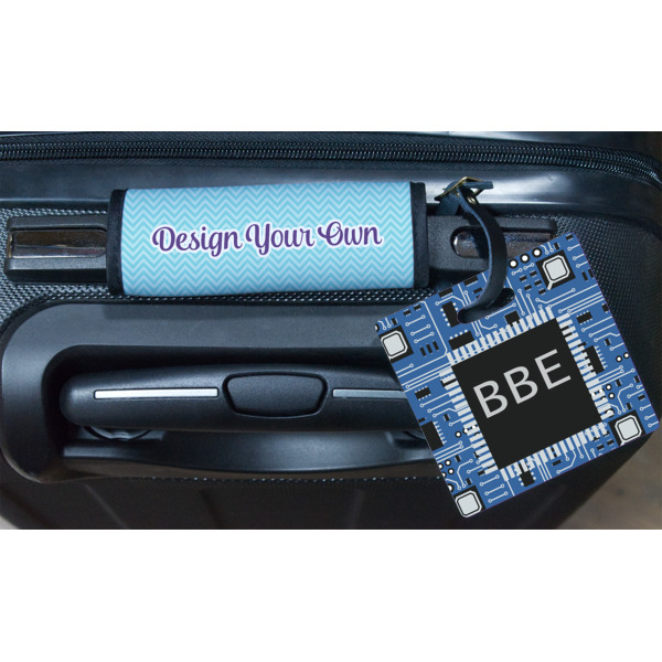 Custom Design - Square Luggage Tag & Handle Wrap - In Context