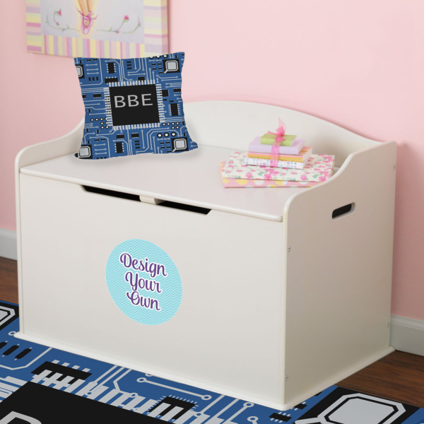 Custom Design - Round Wall Decal on Toy Chest