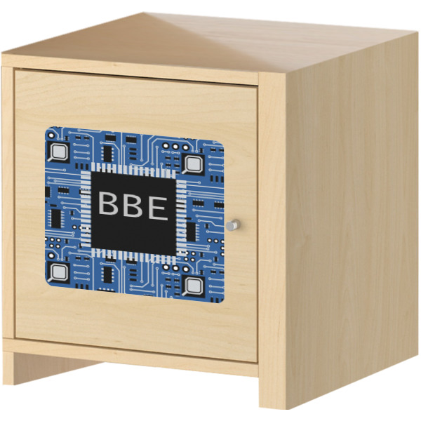 Custom Design - Square Wall Decal on Wooden Cabinet