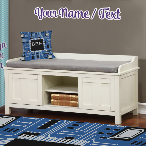 Custom Design - Wall Name Decal Above Storage bench