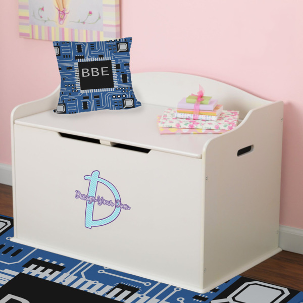 Custom Design - Wall Name & Initial Small on Toy Chest