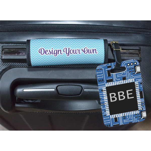 Custom Design - Luggage Wrap & Plastic Rectangular Tag - In Context