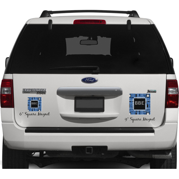Custom Design - Personalized Square Car Magnets on Ford Explorer