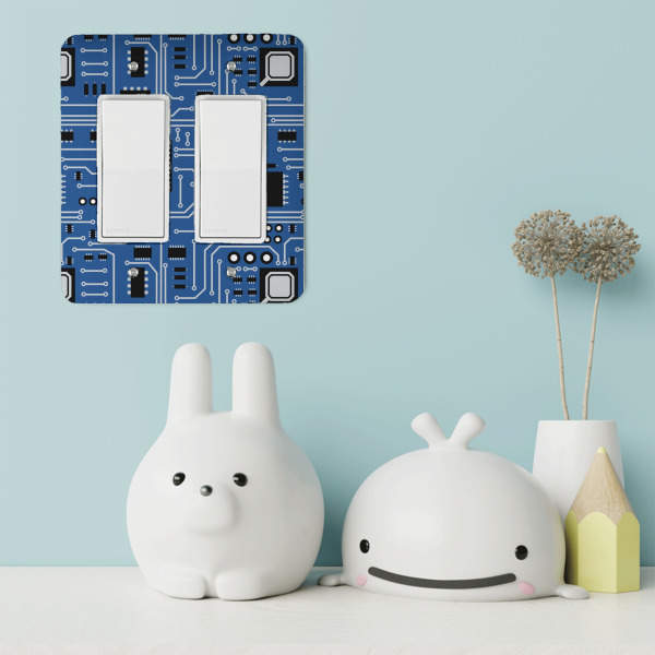 Custom Design - Rocker Light Switch Covers - Double - IN CONTEXT