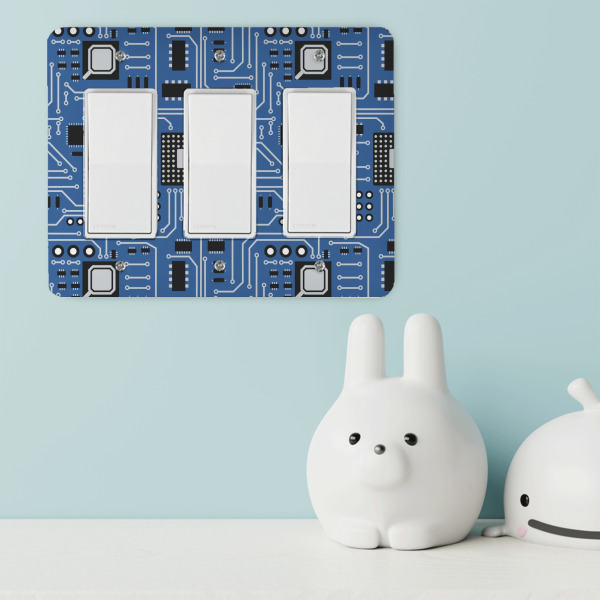 Custom Design - Rocker Light Switch Covers - Triple - IN CONTEXT