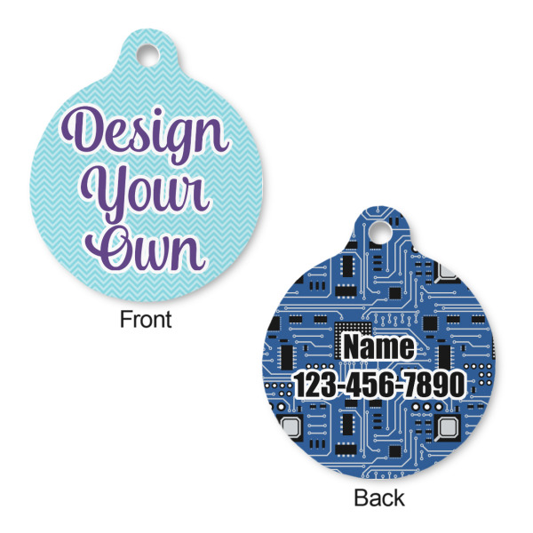 Custom Design - Round Pet ID Tag - Large - Front & Back View