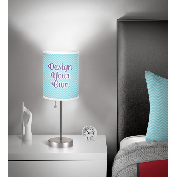 Custom Design - 8" Drum Lampshade - In Room