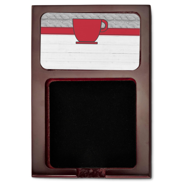 Custom Design - Red Mahogany Sticky Note Holder - Flat