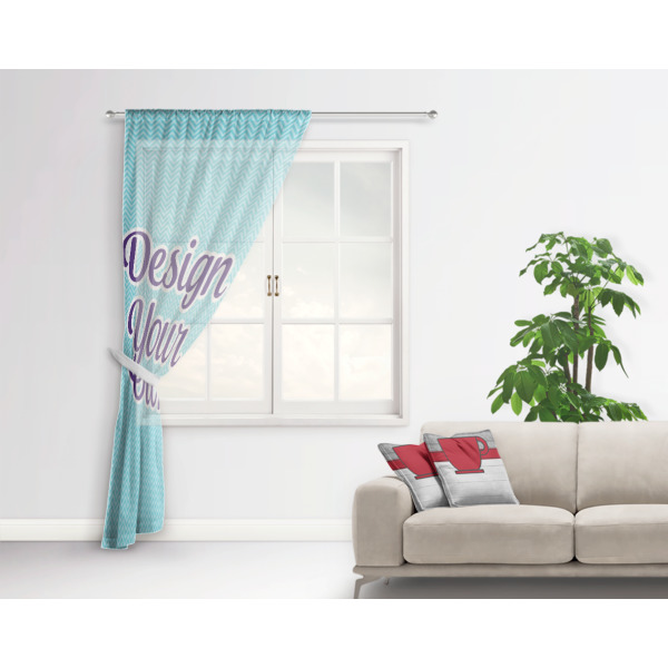 Custom Design - Sheer Curtain With Window and Rod - in Room Matching Pillow