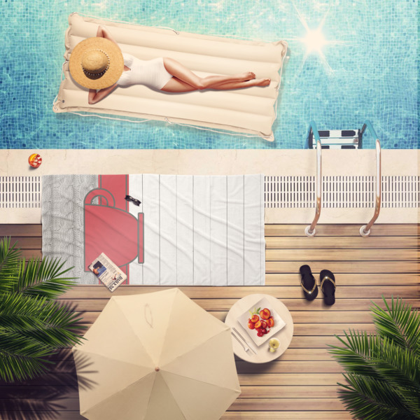Custom Design - Beach Towel - Lifestyle at Pool