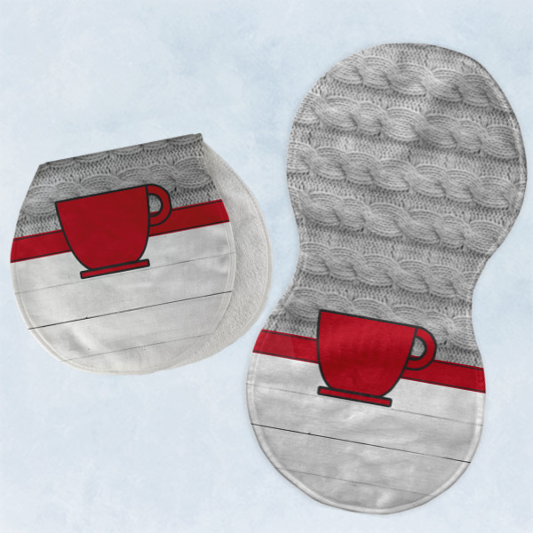 Custom Design - Two Peanut Shaped Burps - Open and Folded