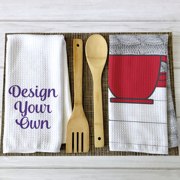 Custom Design - Waffle Weave Towels - 2 Print Styles