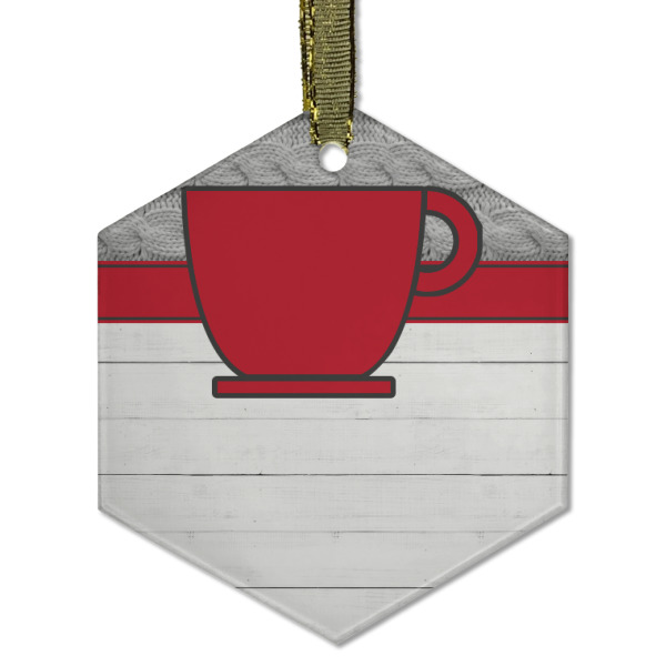 Custom Design - Frosted Glass Ornament - Hexagon