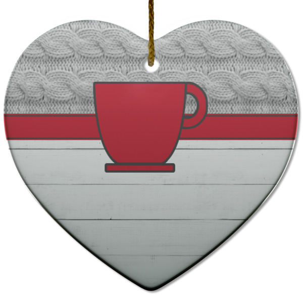 Custom Design - Ceramic Flat Ornament - Heart (Front)