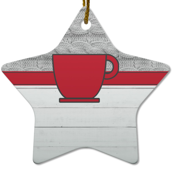 Custom Design - Ceramic Flat Ornament - Star (Front)
