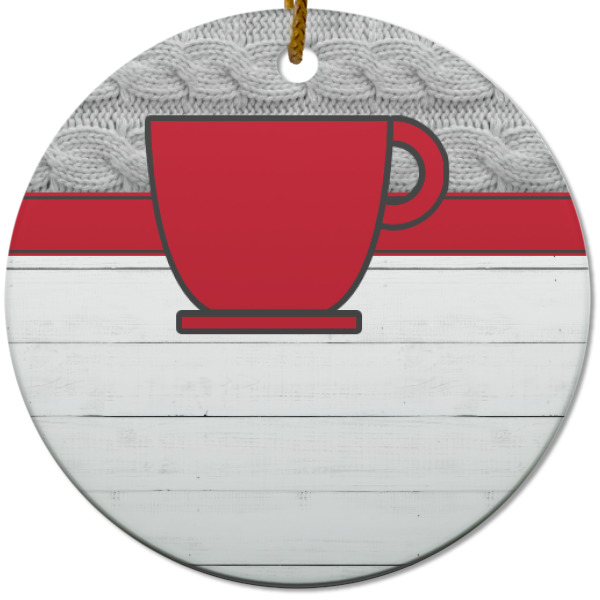 Custom Design - Ceramic Flat Ornament - Circle (Front)