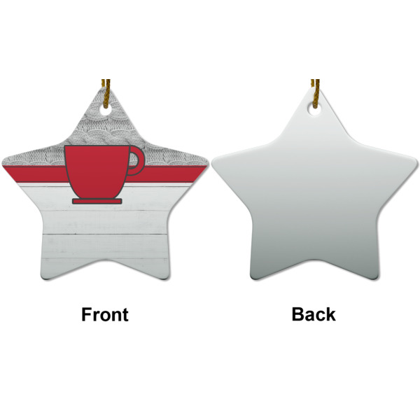 Custom Design - Ceramic Flat Ornament - Star Front & Back (APPROVAL)