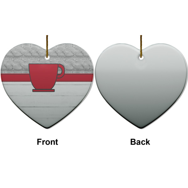 Custom Design - Ceramic Flat Ornament - Heart Front & Back (APPROVAL)