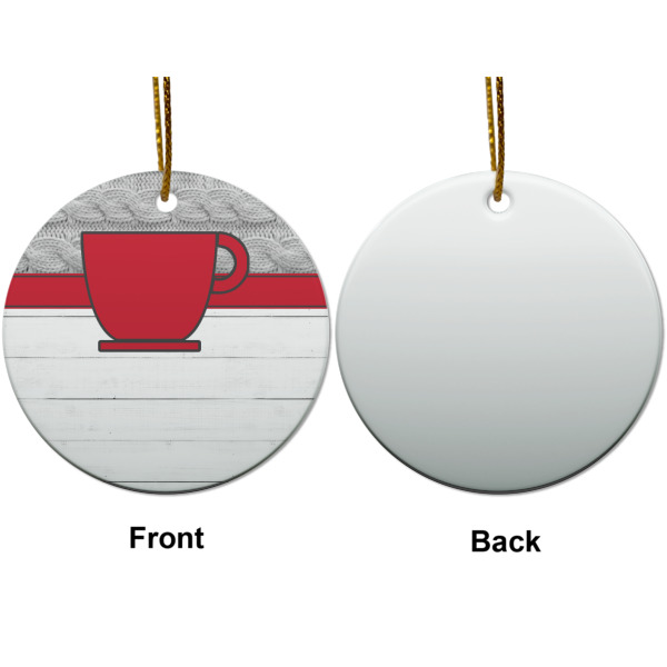 Custom Design - Ceramic Flat Ornament - Circle Front & Back (APPROVAL)