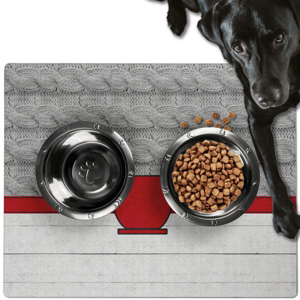 Custom Design - Dog Food Mat - Large LIFESTYLE