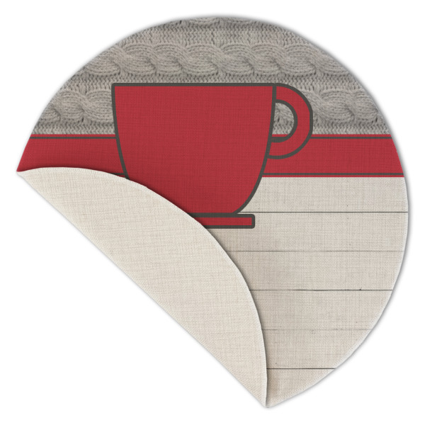Custom Design - Round Linen Placemats - Front (folded corner single sided)