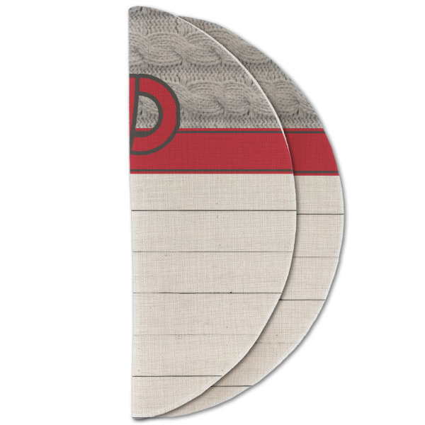 Custom Design - Round Linen Placemats - HALF FOLDED (double sided)