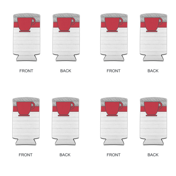 Custom Design - Can Cooler - Tall 12oz - Set of 4 - Front & Back