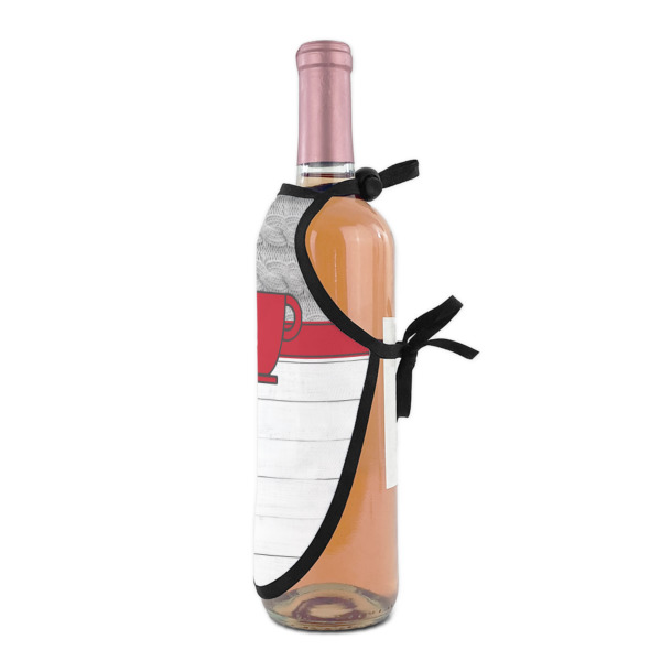 Custom Design - Wine Bottle Apron - DETAIL WITH CLIP ON NECK