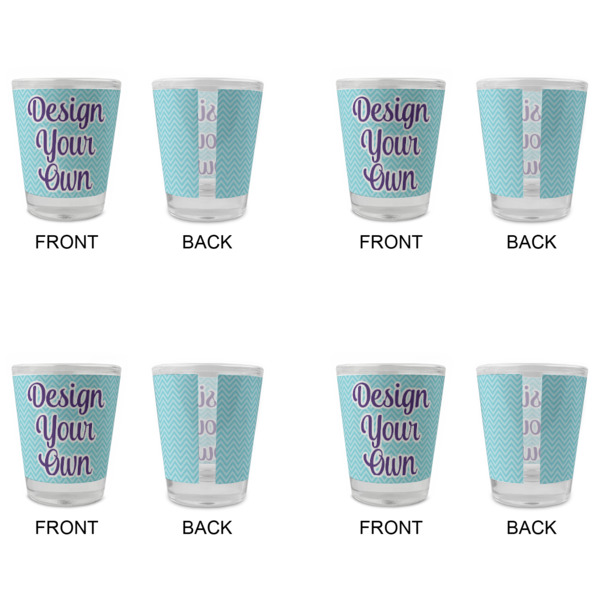 Custom Design - Glass Shot Glass - Standard - Set of 4 - Front & Back