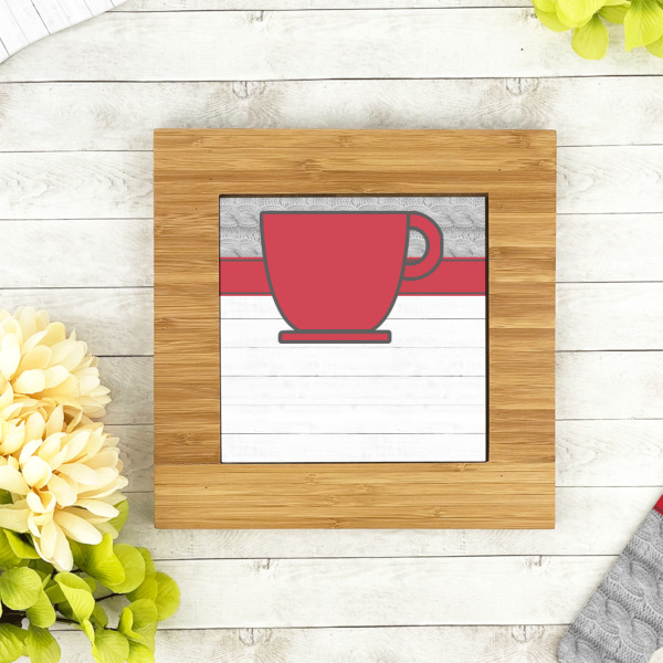 Custom Design - Bamboo Trivet with 6" Tile - LIFESTYLE