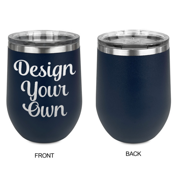Custom Design - Stainless Wine Tumblers - Navy - Single Sided - Approval