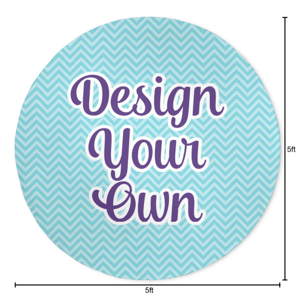 Custom Design - Round 5ft Indoor Rug - Dimensions