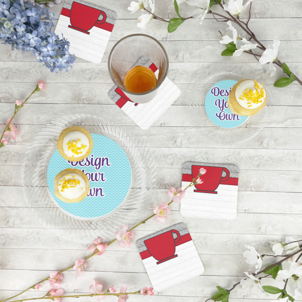 Custom Design - Paper Coasters - In Context