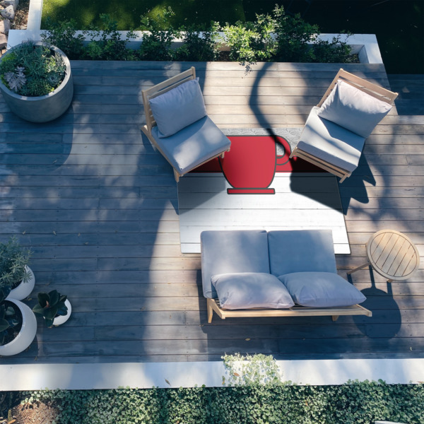 Custom Design - 5'x7' Patio Rug - In context