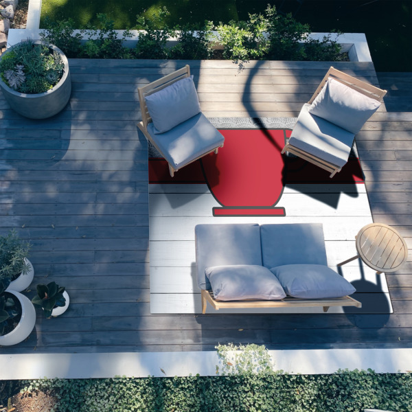 Custom Design - 8'x10' Patio Rug - In context