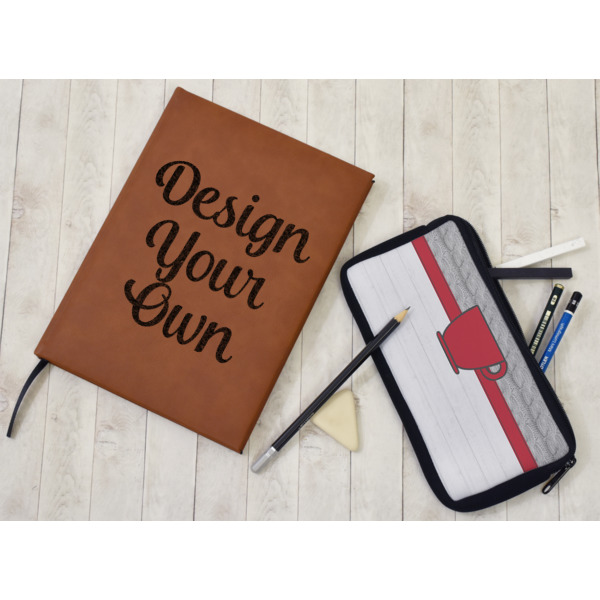 Custom Design - Leather Sketchbook - Large - Single Sided - In Context
