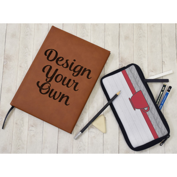 Custom Design - Leather Sketchbook - Small - Double Sided - In Context