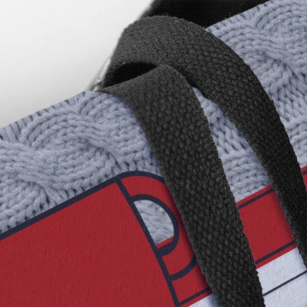 Custom Design - Closeup of Tote w/Black Handles