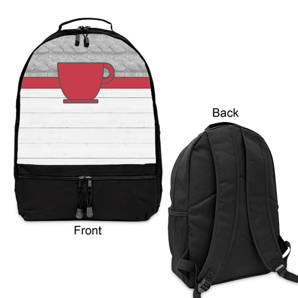 Custom Design - Large Backpack - Black - Front & Back View
