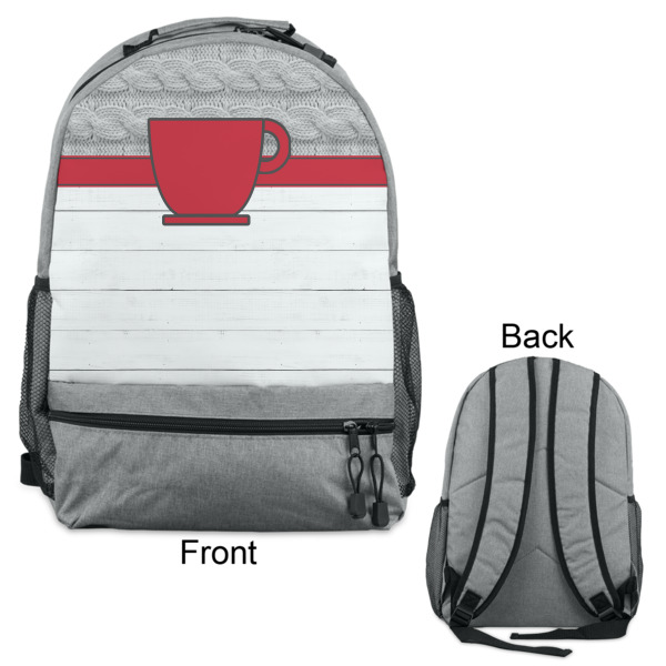 Custom Design - Large Backpack - Gray - Front & Back View
