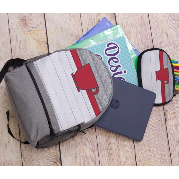 Custom Design - Large Backpack - Gray - With Stuff