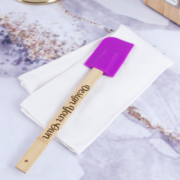 Custom Design - Silicone Spatula - Purple - In Context